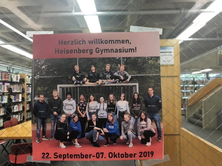 There are posters all over the school reading Herzlich willkommen! which simply means welcome in English. 