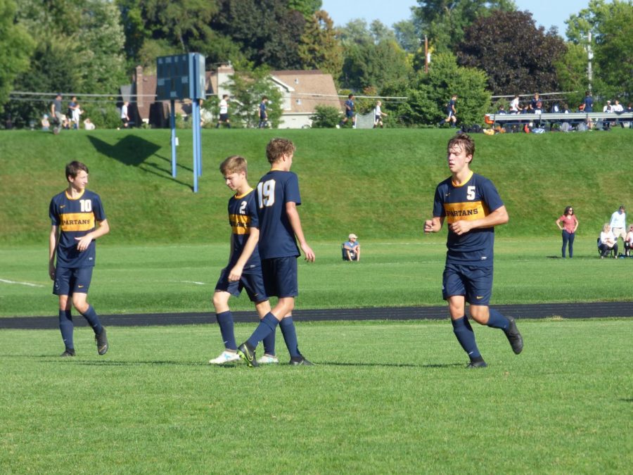 The boys varsity soccer team defeated Trinity 4-0 last Saturday. “Trinity was a pretty solid team, but we managed to put four goals past them and extend our win streak to four games. I think it highlighted a lot of good things for our team that we can continue to work going deeper into the season," Junior Milo Waltenbaugh said.