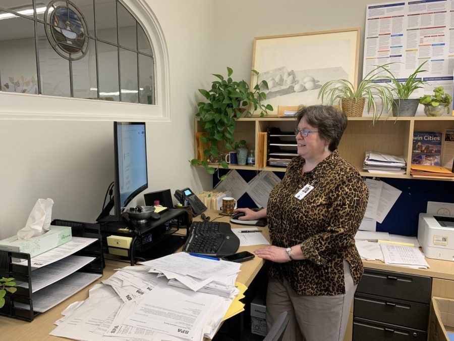 Dr. Cindy Richter works to compile the self-study report that will be presented to the Independent Schools Association of the Central States team on Nov. 10. Dr. Richter describes her role as “shepherding the process.”
The last time an ISACS team visited SPA was in 2012.
