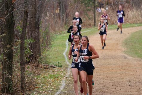 9th grader Becca Richman and 8th grader Violet Benson raced near eachother. We were really ready to keep our focus and really just raced as a team with the support of each other. Knowing that, we all could do it no matter what felt really good,” Richman said.