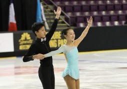 Andrew Bai competes with his sister, Annie Bai, in figure skating competitions. “We [my sister and I] can connect slightly better than other pairs, as siblings,” he said. Bai won gold at the Midwestern Figuring Skating Sectional Championships in November.