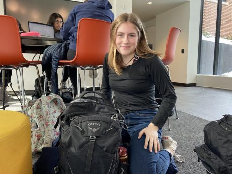Although junior Erin Magnuson's bag may look very plain on the outside, there is never a dull pocket.
