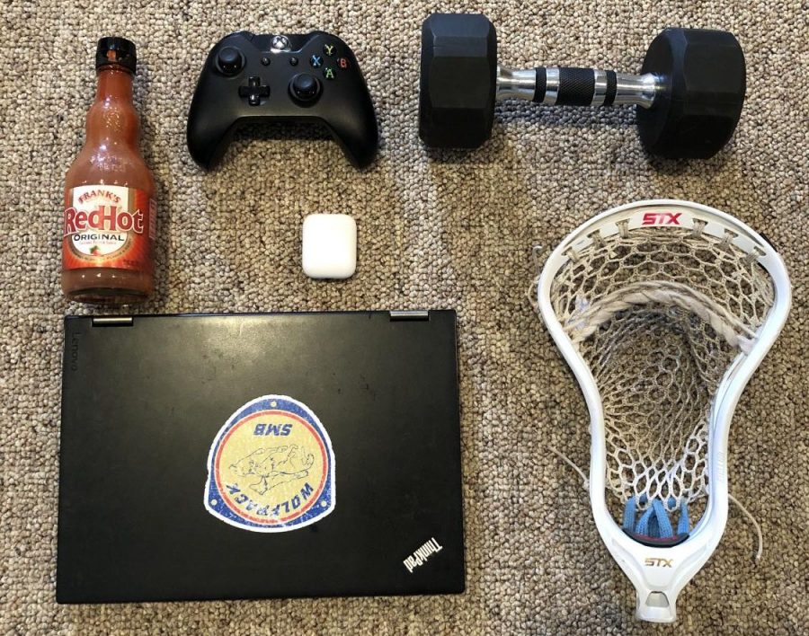 These are the items I have found myself using most over quarantine. My computer has allowed me to not only do school work, but watch lots of Netflix and Hulu. I have used my AirPods to listen to music and podcasts whenever I get bored and my Xbox has helped pass the time as well. I have been lifting weights in my basement and playing lacrosse with my brother as other activities that keep my mind off of quarantine. Last but not least, I have gotten really into Franks Hot Sauce and I end up putting it on a lot of meals I eat. 