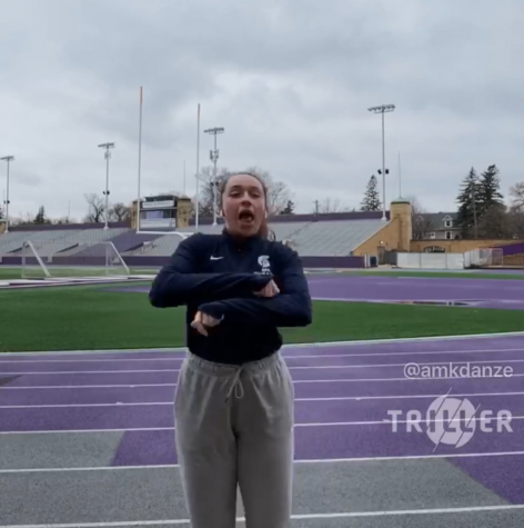 College freshman Kristal makes one of her many Trillers at St. Catherine University's track.