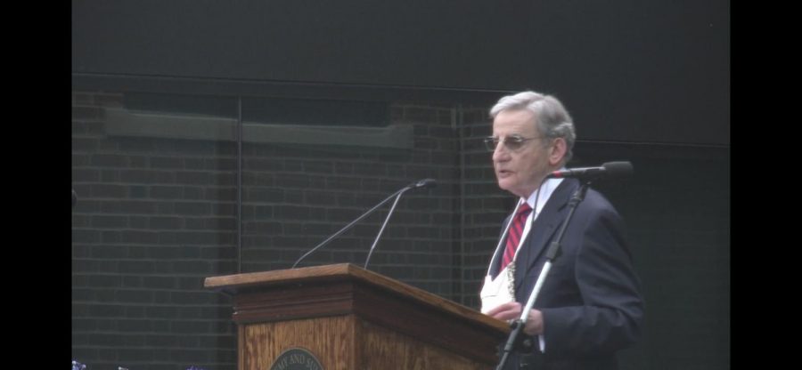 Head of School Bryn Roberts opens the 2020 Commencement, held June 20 at 1 p.m. on the Randolph Campus.