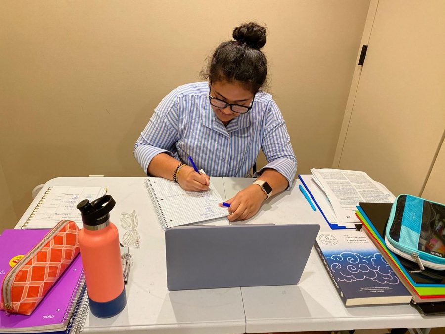 Senior Aman Rahman's set-up for mentoring.