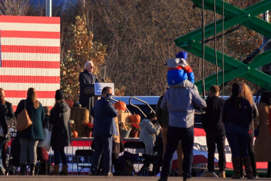 Just four days ahead of Election Day, 2020 Democratic presidential nominee and former Vice President Joe Biden holds a drive-in rally at the Minnesota State Fair grounds.