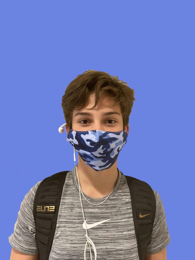 "I like my mask because it's pretty unique because it has cool shapes, and it's blue" 9th grader Sam Zakaib said. 