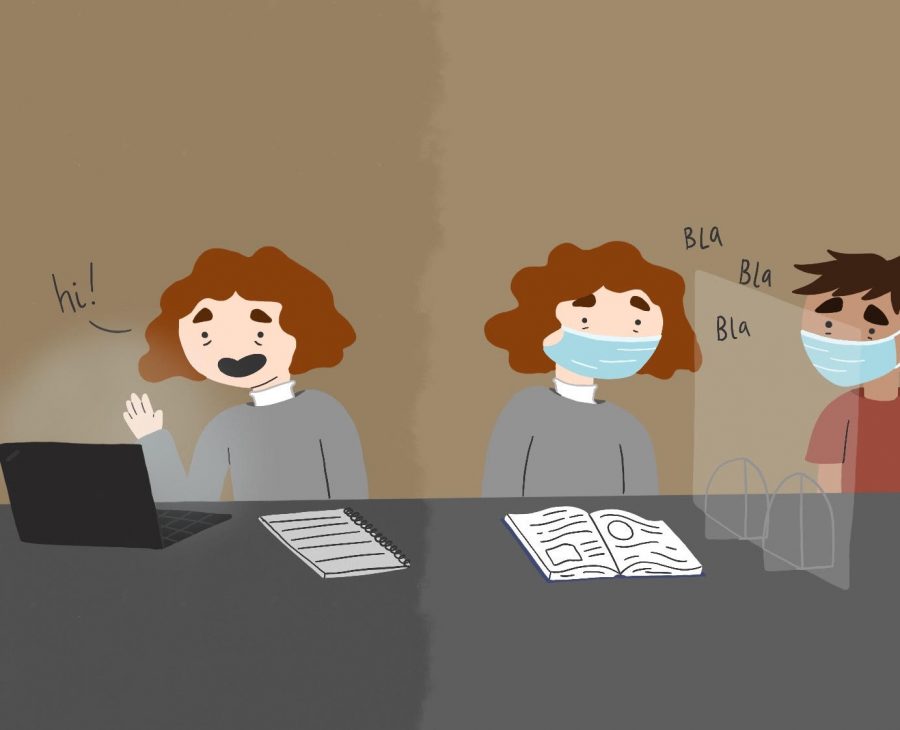 While students and faculty are able to stay safe during distanced learning, the biggest thing that they're missing is interaction with peers. Human interaction is a grounding thing for everyone during these times. 