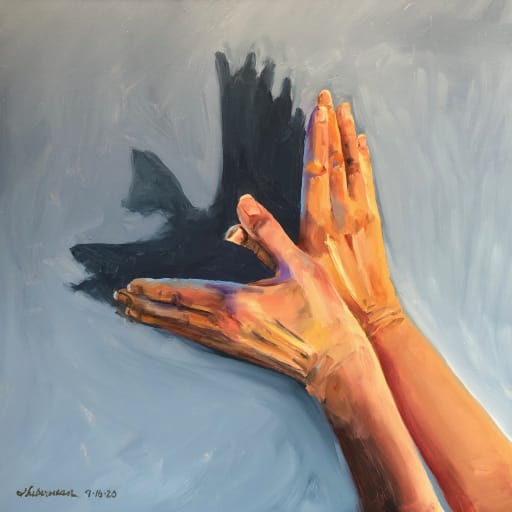 This is "Bird in Hand" created by LS art teacher Joy Liberman.