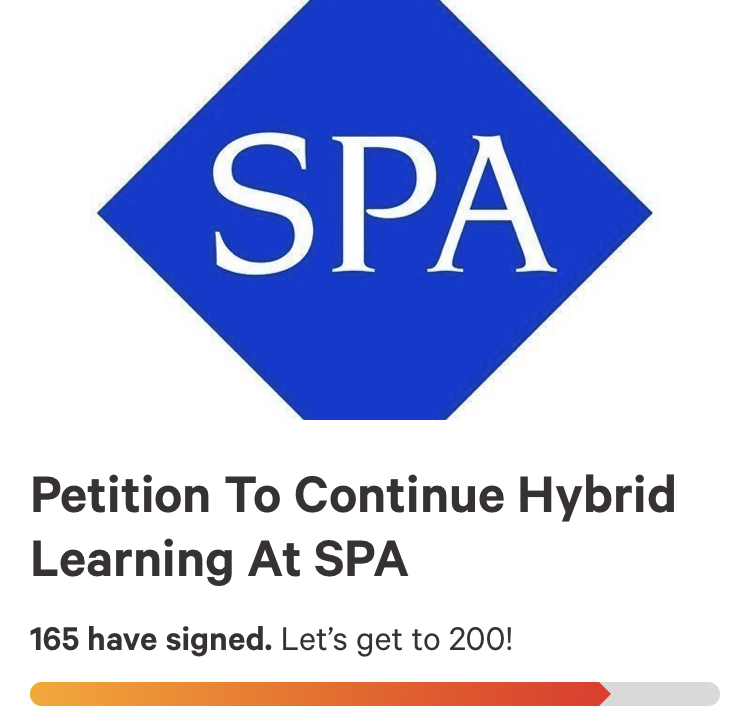 Screenshot of Peltier's petition