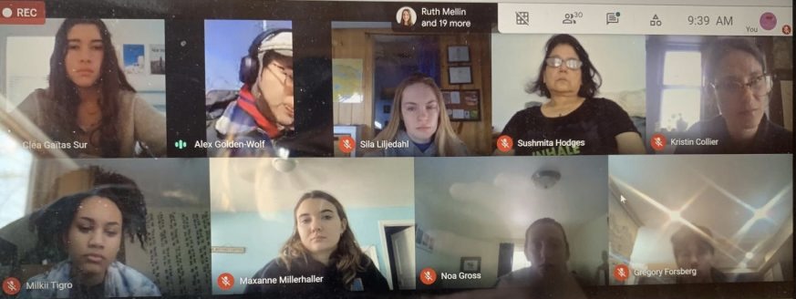 Around 30 students attended the meeting with frontline water protector Alex Golden-Wolf to hear them share experiences and stories of fighting against the construction of Line 3.  Students were given the chance to ask questions and learn from Golden-Wolf's experiences. 