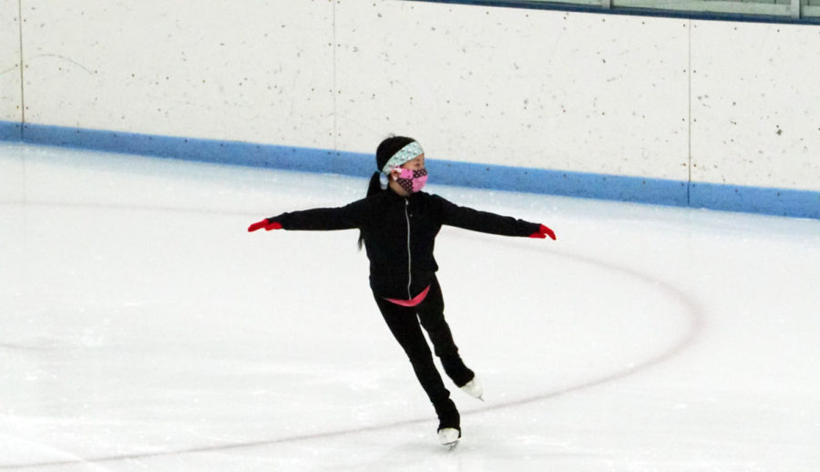 Chen skates for a couple hours without instruction alongside the other skaters.