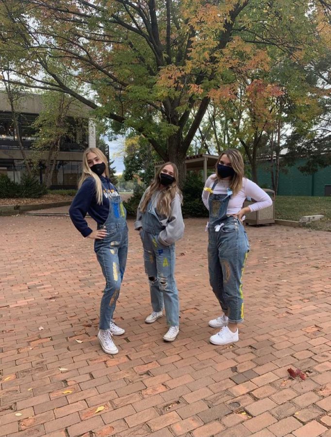 Seniors Saffy Rindelaub (left), Isle Graupman (middle), and Maxanne Millerhaller (right) came ready for homecoming this fall.