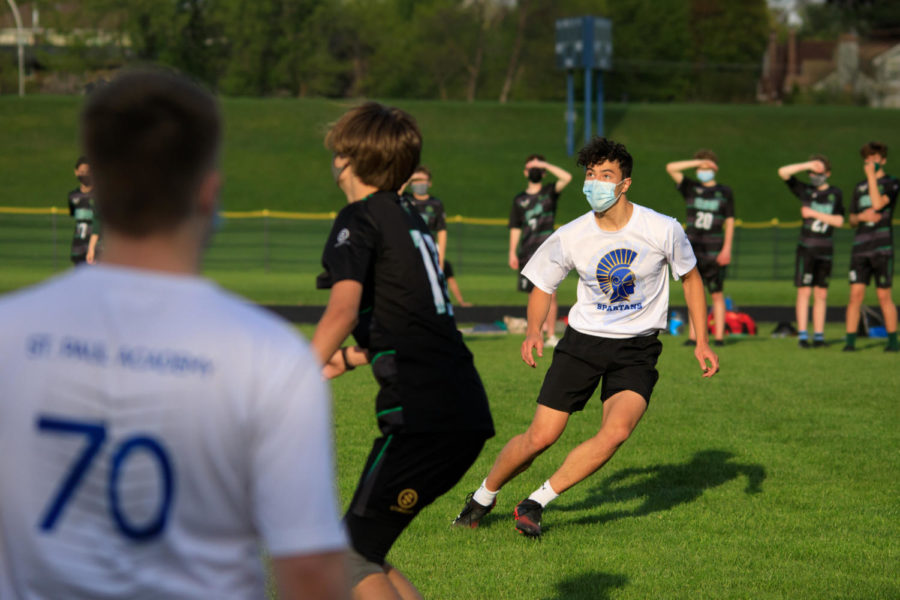 [ST. PAUL, MN] — May 13, 2021: SPA Boys Ultimate play Edina JV on Lang Field at SPA.