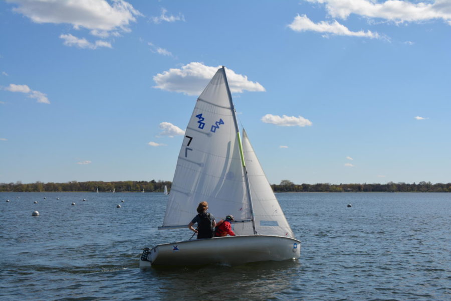 Hayden Graff and Wyatt Tait on the lake.