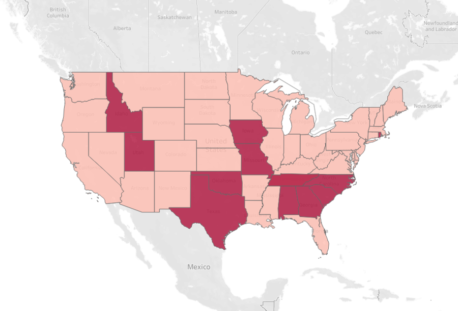 States that have passed or proposed legislation banning critical race theory. 