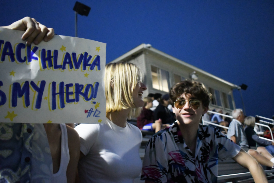 Friends sit together in the stands at Lang Field to cheer on Spartan Boys Soccer at a Sept. 10 game against Holy Angels. Make a sign, grab some friends and have fun.