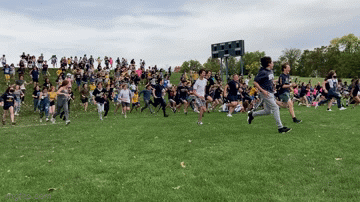 Roughly 150 people from the US, Middle School and Lower School stormed the hill as part of a spirit week tradition that has been around for years at SPA.