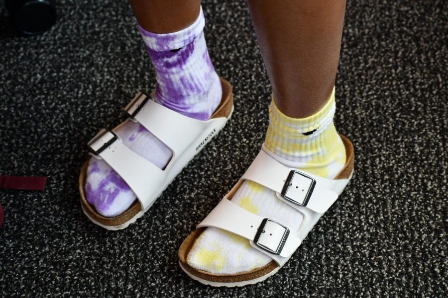 Senior Divya Bhargave even tie-dyed her socks the Sparks colors for the special occasion.