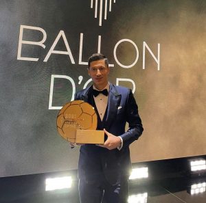 Lewandowski won the striker of the year award this year. “I would like to congratulate Messi on the Ballon d’Or,” he said