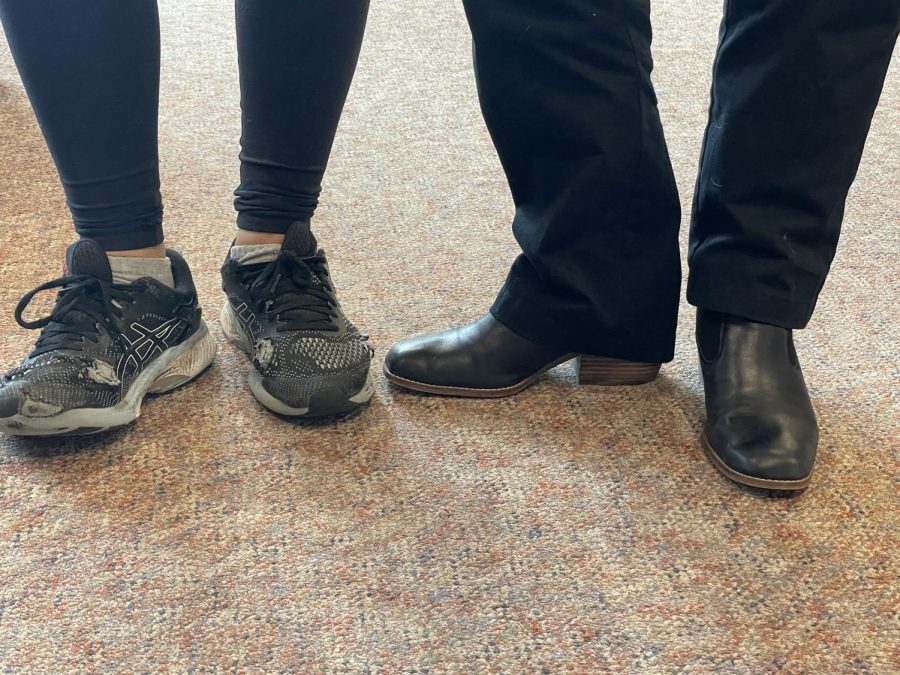 Besse's shoes are the opposite of fance. She has had them since sixth grade: "So they are extremely worn, as you can tell. I can literally see my socks with these. But it's kind of like the idea that you wear shoes until they fall apart."