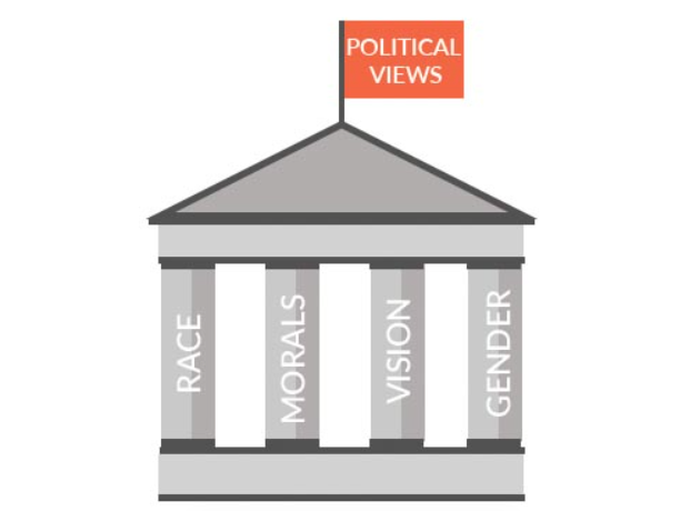 Race, vision, morals and gender all shape ones political beliefs. 