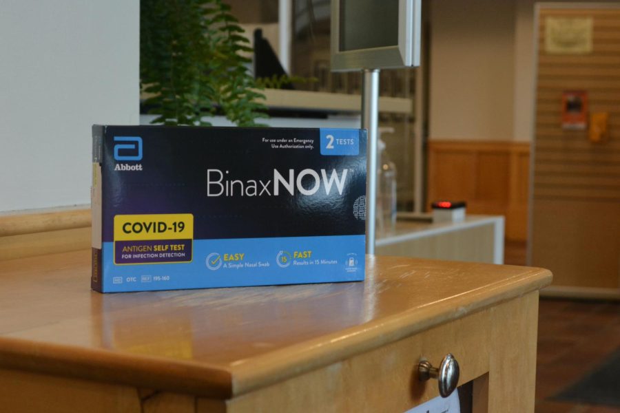 BinaxNOW rapid Covid tests were distributed to students last week. 