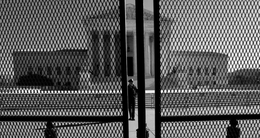 Security fencing at the Supreme Court after the Capitol insurrection on Jan. 6, 2021.