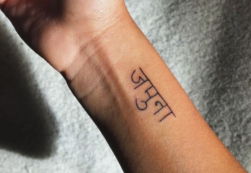 INKED. Any given tattoo may hide a special meaning or personal story behind it. For senior Jamuna Corsaro, her tattoo (her name written in Nepali) pays homage to her birth country across the world.