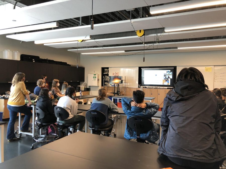 WATCH CLOSELY. Students watch on as Dr. Duretti Fufa explains different things about her profession, and the path she took to get there.