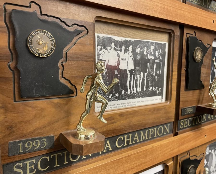 Plaques and trophies containing the MSHSL logo line the walls of athletic hallway in the upper school. With SPA having an MSHSL membership, the athletic department is hopeful for the future of Minnesota athletics following the initiative.