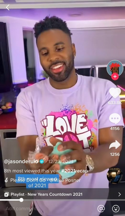 CONTENT CREATOR. Derulo creates a milli-meal in one of his TikTok videos, marking the addition of another million followers.