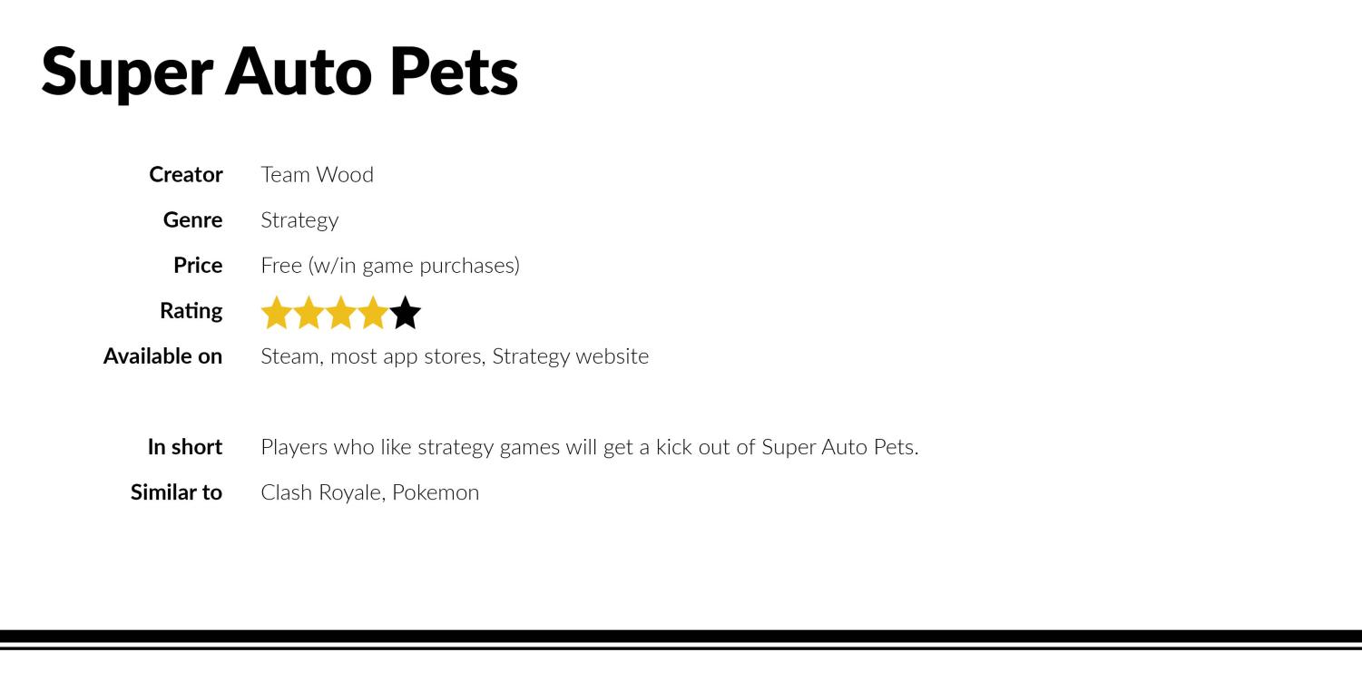 GAME REVIEW] Super Auto Pets: a wildly fun time – The Rubicon