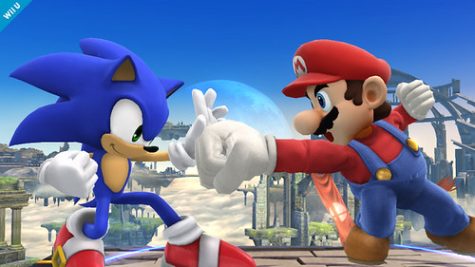 Mario and Sonic square up in Super Smash bros