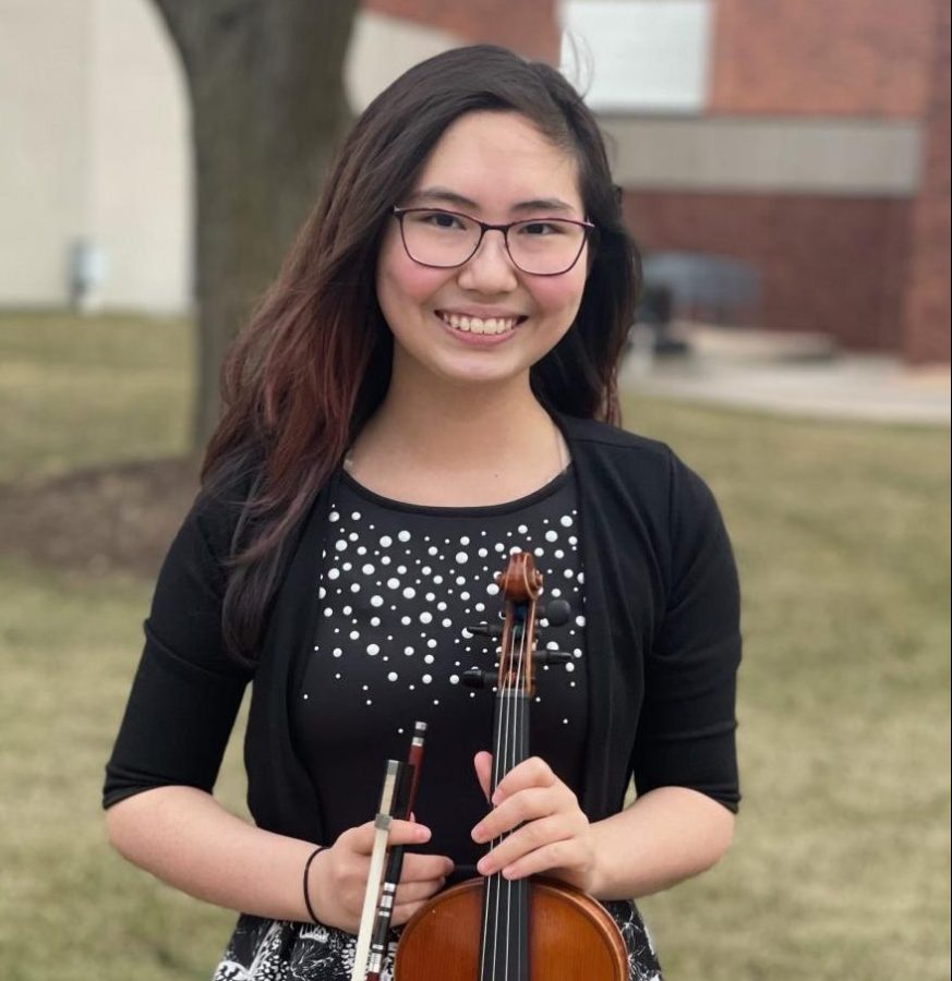 MEANINGFUL MUSIC. Ninth-grader Ellie Putaski has found comfort in music since she first learned to play at six years old. “I’d say music is probably the main way I express myself,” she said.