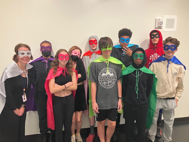 Science teacher Karissa Bakers advisory are superheroes.