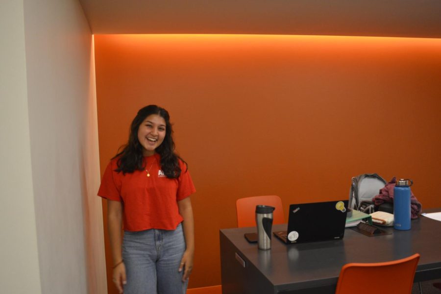 RUBY RED. Junior Wafa Naqvi wears a bright red shirt for class color day. Naqvi said, I had a bit of a dilemma this morning because I accidentally wore this shirt on Friday and I realized it is the only red shirt that I have. 