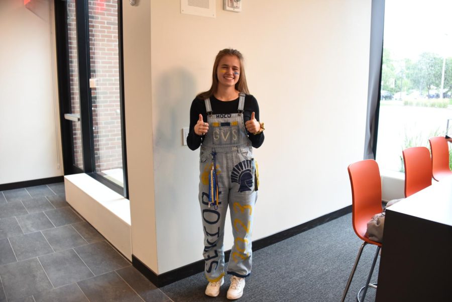OUTSTANDING OVERALLS. Im really glad that Im finally a senior because its really fun to decorate overalls with your friends, said senior Heidi Deuel. The overalls tradition brings the graduating class together in Homecoming spirit for their last hurrah.
