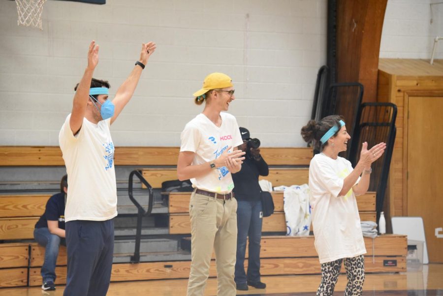 FIERY FACULTY. Next, Graduation had to take on the all-faculty dodgeball team for the final round of competition. Team members included college counselor Evan Hancock, computer science teacher Colton Werner and history teacher Andrea Sachs. 