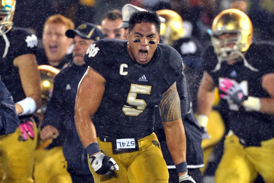 Linebacker Manti Teo helped lead the 2012 Notre Dame Football team to a 12-0 season and National Championship run. An unfortunate 