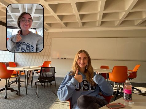 ITS TIME TO BEREAL. Seniors Lucy Murray and Ali Browne take a quick picture during advisory check-in. As school continues, its important to review the SPA photo policy before including someone else a BeReal at school,