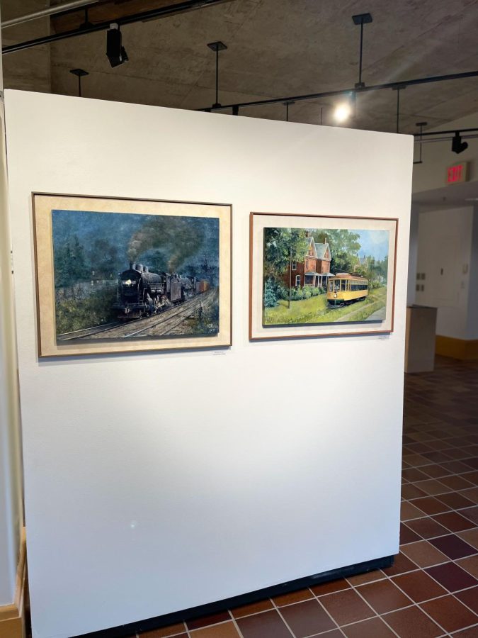 CHUGGING ON. Dutton Foster’s Locomotive Lullaby is one of many of his works inspired by transportation. “I’m drawn toward human artifacts and their relationship to the natural landscape,” he said. 