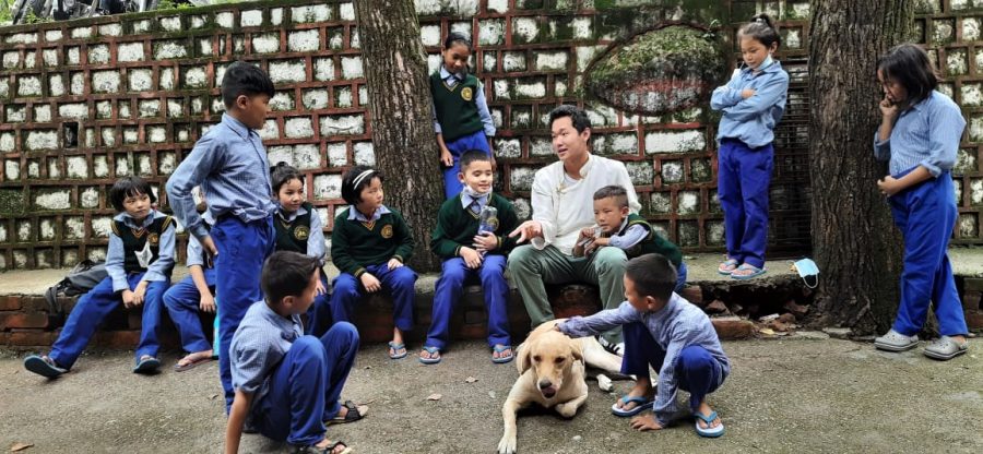 MUSEUM TOUR. Bawa explained the long Tibetan history to the kids. We were at the lower campus of the Tibetan Childrens Village School, showing off our history and exhibits.  Bawa said.