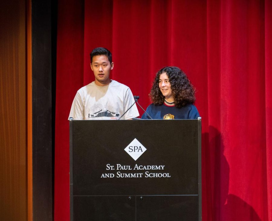 STUDENT LED COMMUNITY. With new administration, USC has led a bigger role in connecting students and admin. USC Co-Presidents Tenzin Bawa and Maryeva Gonzalez lead upper school assemblies, participate in student and faculty discussions, and are working on adapting school policies to better reflect the needs of our student body.