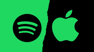 APP CHALLENGE. In the free versions of Spotify vs. Apple Music, Apple Music wins.
