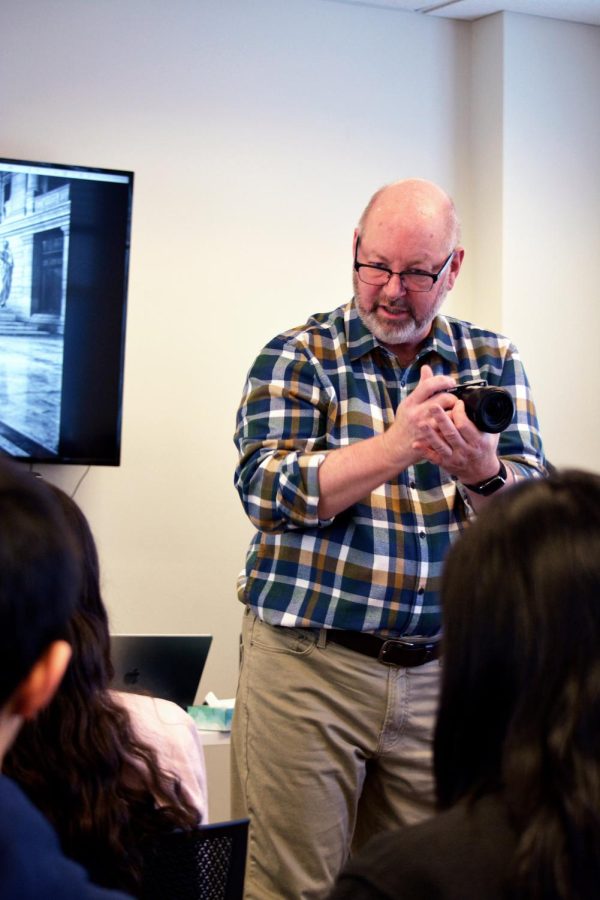 QUICK TIPS. When visiting SPA on Jan. 26, Mark Murray led the Rubicon, RubicOnline and Ibid staffs in a photography workshop to teach them simple ways to elevate their skills and capture images that impact their audience.