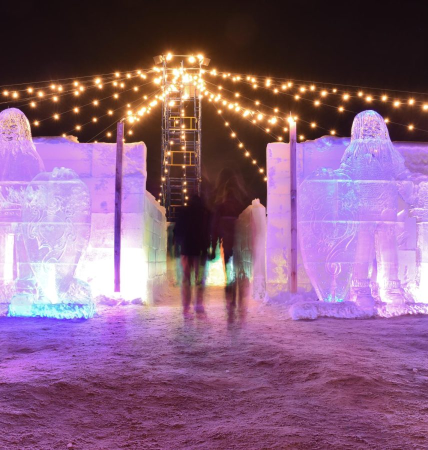WINTER FESTIVITIES. This long exposure image shows the people that enter the MN Ice Maze in Viking Lakes, eager to explore the colorful lights, and icy fun.