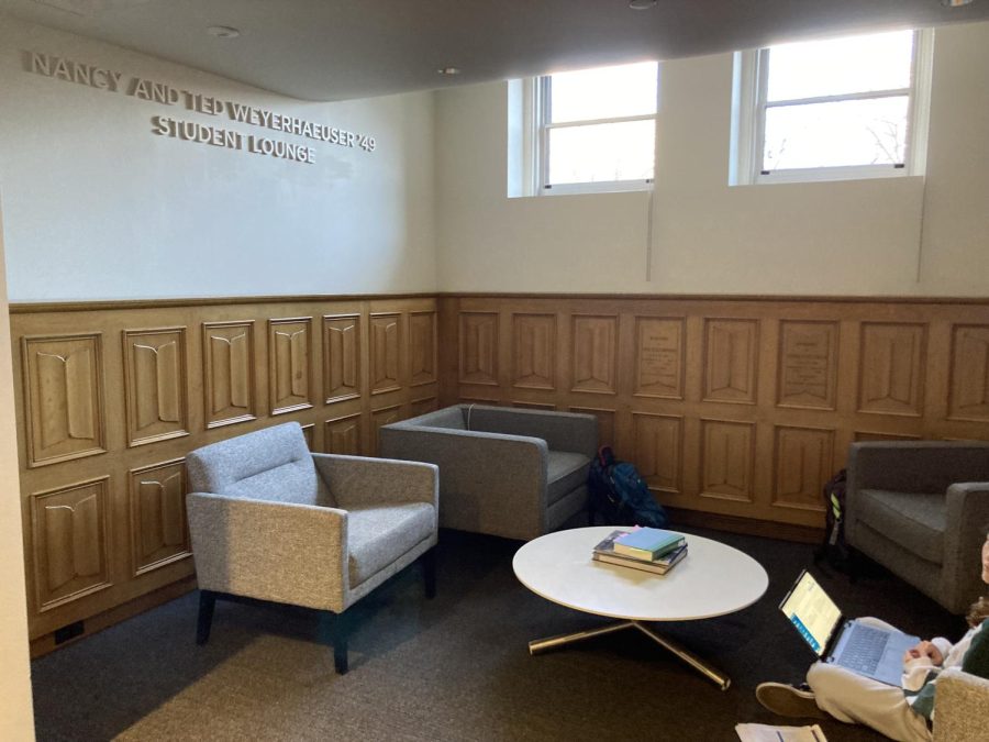 DARK AND LIGHT: The lounge affectionately nicknamed the "dark room" has light steaming in today. 