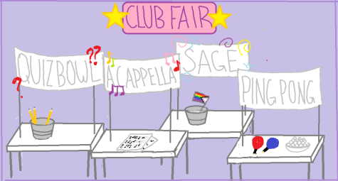 CLUB FAIR At the beginning of the year all the clubs advertise their group to boost recruitment and gain members.